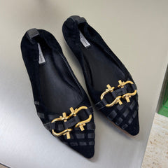BALLET FLAT IN BLACK SUEDE