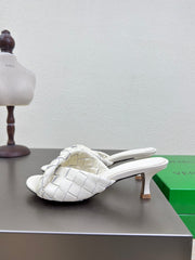 BLINK HIGH 5 CM MULE IN WHITE INTRECCIATO LEATHER
