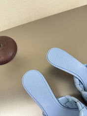 BLINK HIGH 5 CM MULE IN CERULEAN BLUE INTRECCIATO LEATHER