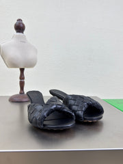 BLINK HIGH 5 CM MULE IN BLACK INTRECCIATO LEATHER