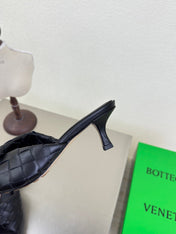 BLINK HIGH 5 CM MULE IN BLACK INTRECCIATO LEATHER