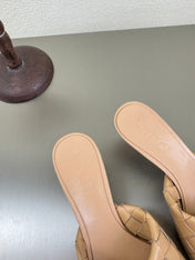 BLINK HIGH 5 CM MULE IN BUFF BEIGE INTRECCIATO LEATHER