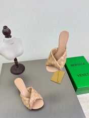 BLINK HIGH 5 CM MULE IN BUFF BEIGE INTRECCIATO LEATHER