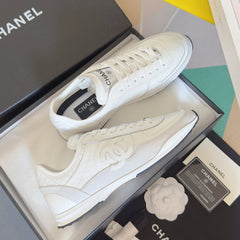 CHANEL 25S SNEAKERS 20MM IN WHITE CALFSKIN