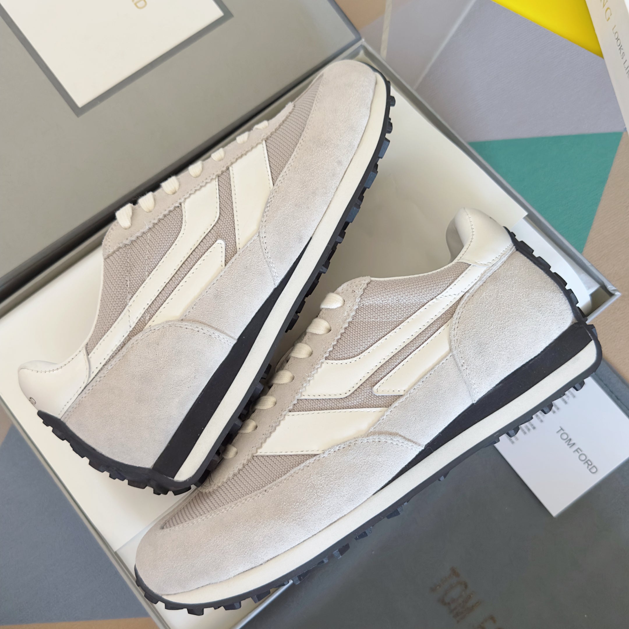 TOM FORD 26S SNEAKERS IN LIGHT BEIGE SUEDE