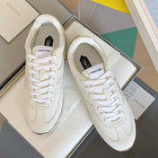 TOM FORD 26S SNEAKERS IN WHITE SUEDE AND CALFSKIN