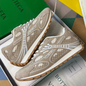 BOTTEGA VENETA 26S SNEAKERS IN BEIGE TPU MATERIAL AND SUEDE