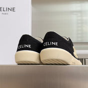 CELINE 26S LACE-UP SNEAKERS IN BLACK CANVAS