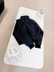 HERMES 25S QUILTED WINDJACKET WITH STAND COLLAR 308