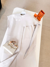 HERMES 25S REVERSIBLE SLEEVELESS COAT 258