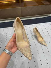 HIGH HEELS PUMP IN CAMEL BEIGE LAMB SUEDE 10 CM