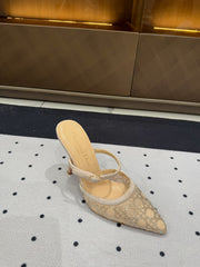 HIGH HEELS MULE IN CAMEL BEIGE LAMB SUEDE 10 CM