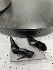 AVENUE 105MM PUMP IN BLACK PATENT CALFSKIN