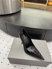 AVENUE 105MM PUMP IN BLACK PATENT CALFSKIN