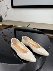 BOTTEGA VENETA 26S BALLET FLATS IN LIGHT BEIGE CALFSKIN