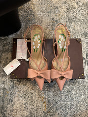 VLTN HIGH HEEL 25S 80 MM IN WARM CLAY PINK CALFSKIN WITH BOW