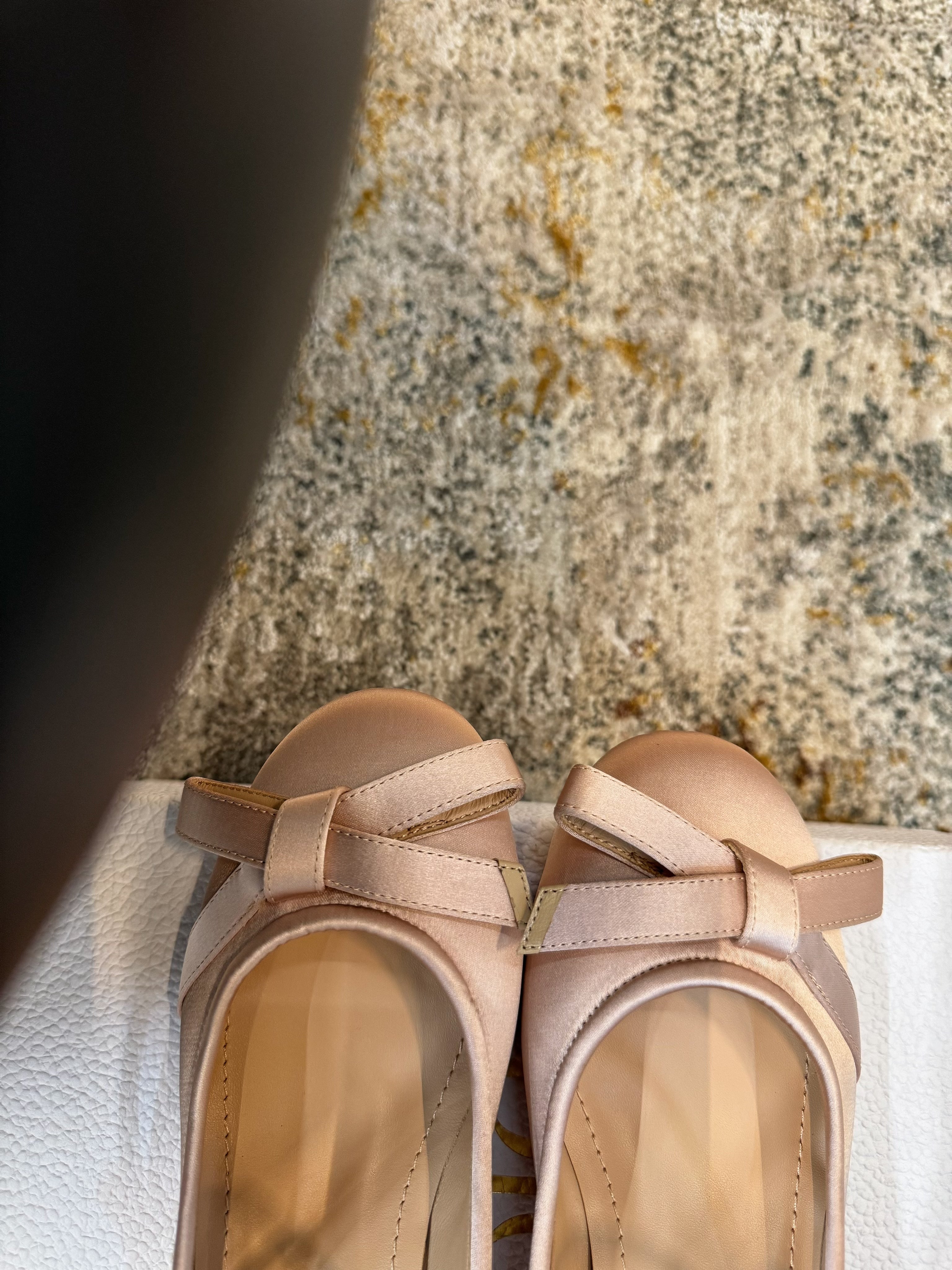 DIOR 25S LOVELY‑D BALLET FLAT 45MM IN NUDE SATIN