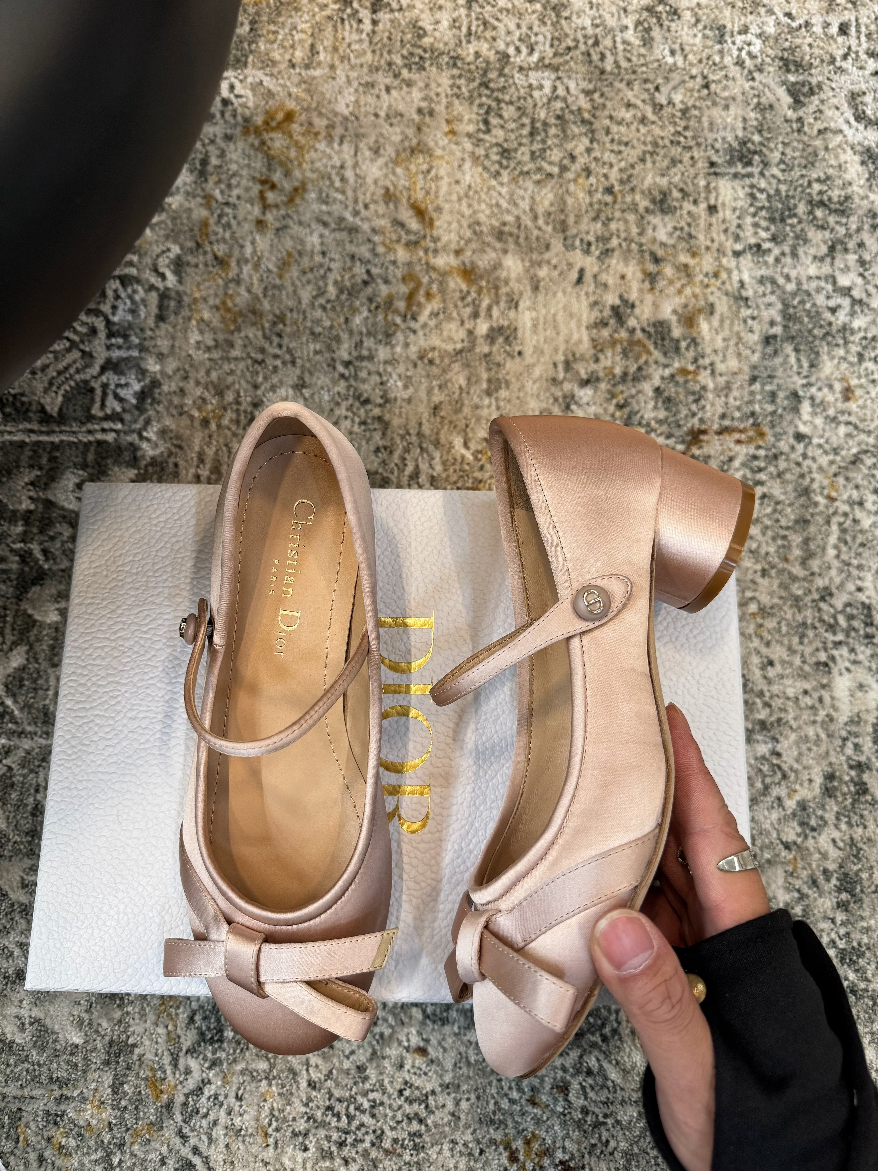 DIOR 25S LOVELY‑D BALLET FLAT 45MM IN NUDE SATIN