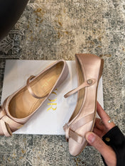 DIOR 25S LOVELY‑D BALLET FLAT 10MM IN NUDE SATIN