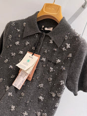 MIUMIU 26S SHORT-SLEEVED KNIT POLO SHIRT STYLE 1061