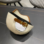 MM BASEBALL CAP IN LIGHT BEIGE FABRIC AND CALFSKIN