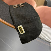 MM BASEBALL CAP IN BLACK DENIM AND CALFSKIN