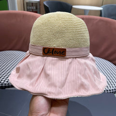 WIDE BRIM HAT MODEL 651947 IN PINK MESH FABRIC