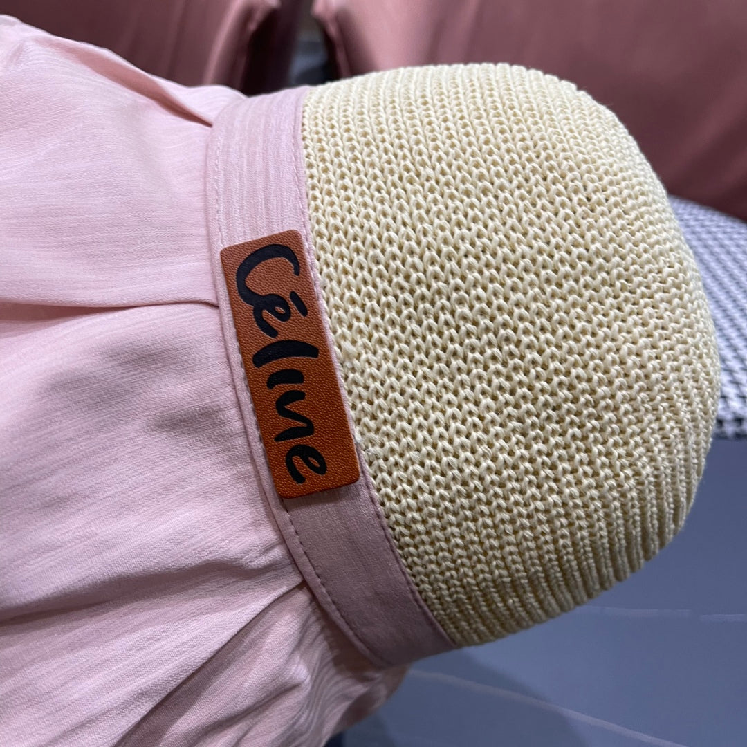 WIDE BRIM HAT MODEL 651947 IN PINK MESH FABRIC