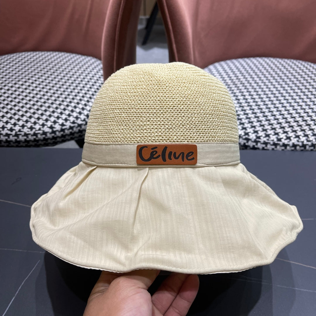 WIDE BRIM HAT MODEL 651948 IN BEIGE MESH FABRIC