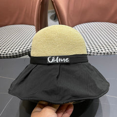WIDE BRIM HAT MODEL 651949 IN BLACK MESH FABRIC