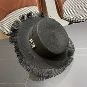 WIDE BRIM HAT MODEL 651883 IN BLACK WOVEN STRAW