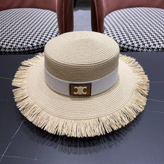 WIDE BRIM HAT MODEL 651884 IN BEIGE WOVEN STRAW