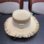 WIDE BRIM HAT MODEL 651884 IN BEIGE WOVEN STRAW
