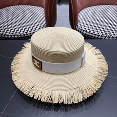 WIDE BRIM HAT MODEL 651884 IN BEIGE WOVEN STRAW