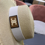 WIDE BRIM HAT MODEL 651884 IN BEIGE WOVEN STRAW