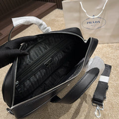 BRIEFCASE 39 IN BLACK SHINY SAFFIANO LEATHER