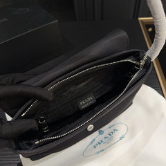 TRIANGLE LOGO SHOULDER BAG 26 IN BLACK RE-NYLON