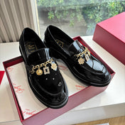 ROGER VIVIER 25S RANGERS CHAIN LOAFER IN BLACK GLOSSY CALFSKIN