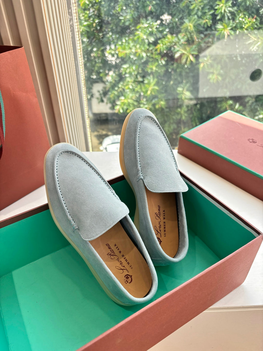 LP LOAFERS 25S IN DUSTY GREEN GRAY CASHMERE