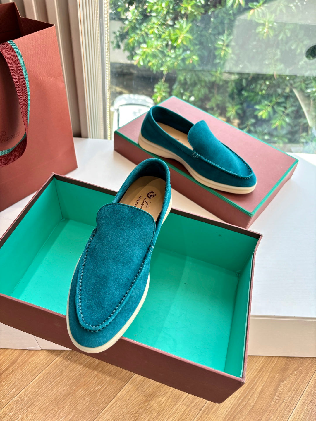 LP LOAFERS 25S IN OCEAN BLUE CASHMERE