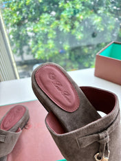 LP THONG SANDALS 25S IN ASH BROWN SUEDE