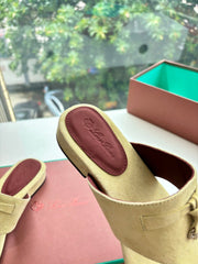 LP THONG SANDALS 25S IN PASTEL YELLOW SUEDE