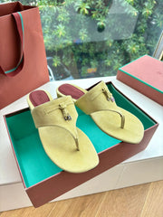 LP THONG SANDALS 25S IN PASTEL YELLOW SUEDE