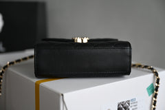 CHANEL 25S KELLY 14.5 CM IN BLACK LAMBSKIN