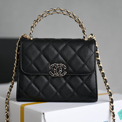 CHANEL 25S KELLY 14.5 CM IN BLACK LAMBSKIN