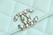CHANEL 25S KELLY 18 CM IN MINT GREEN LAMBSKIN