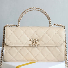 CHANEL 25S KELLY 18 CM IN BEIGE LAMBSKIN