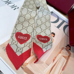 GUCCI 25S RIBBON SCARF 100 IN SILK 591437
