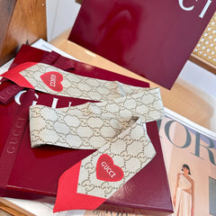 GUCCI 25S RIBBON SCARF 100 IN SILK 591437