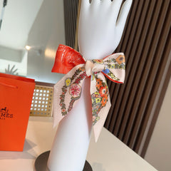 HERMES 25S SILK NECKERCHIEF 86 IN SILK 714378